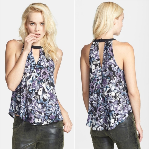ASTR Floral Print Cutout Tank XS - Picture 2 of 9